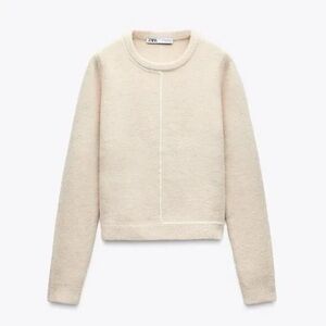 Zara Knit Sweater with Contrasting Piping